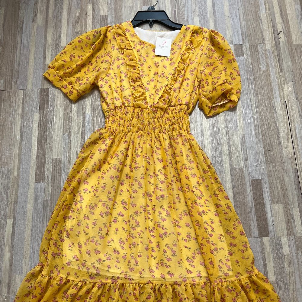 New Topshop Gold Gingham  Wrap Midi Dress 10